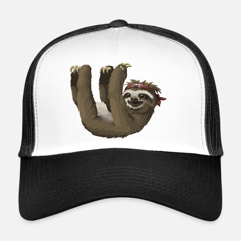 Faultier / sloth - Trucker Cap - Weiß/Schwarz