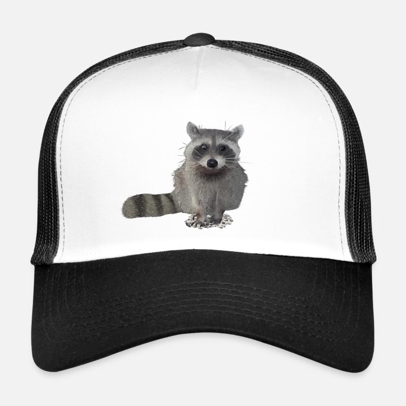 racoon - Trucker Cap - white/black