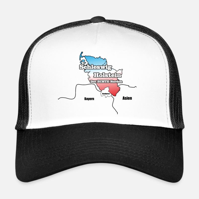 Schleswig Holstein - Der echte Norden - Trucker Cap - Weiß/Schwarz