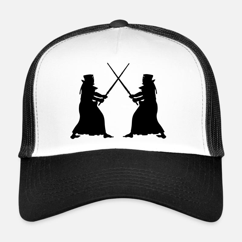 Kendo two Kendoka in fighting mode shadow figures Trucker Cap
