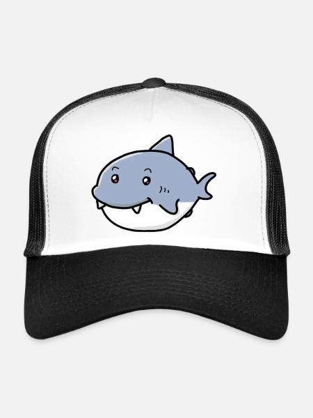 Cute Shark - Casquette trucker  - blanc/noir - Devant