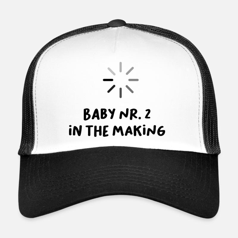 Loading baby No. 2 funny saying pregnancy - Trucker Cap - white/black