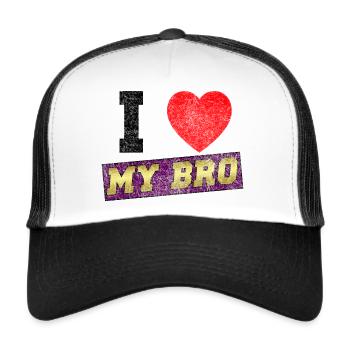 i heart my bro - Trucker Cap - white/black - Front