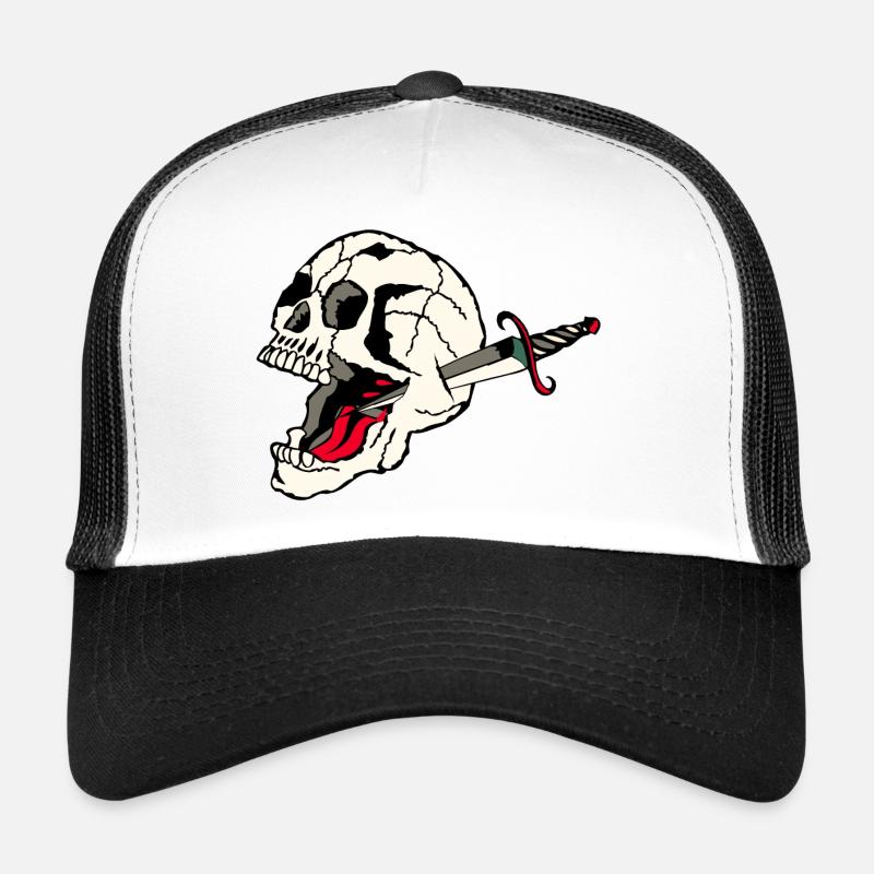 crane transperce dague tete de mort old school Casquette trucker 