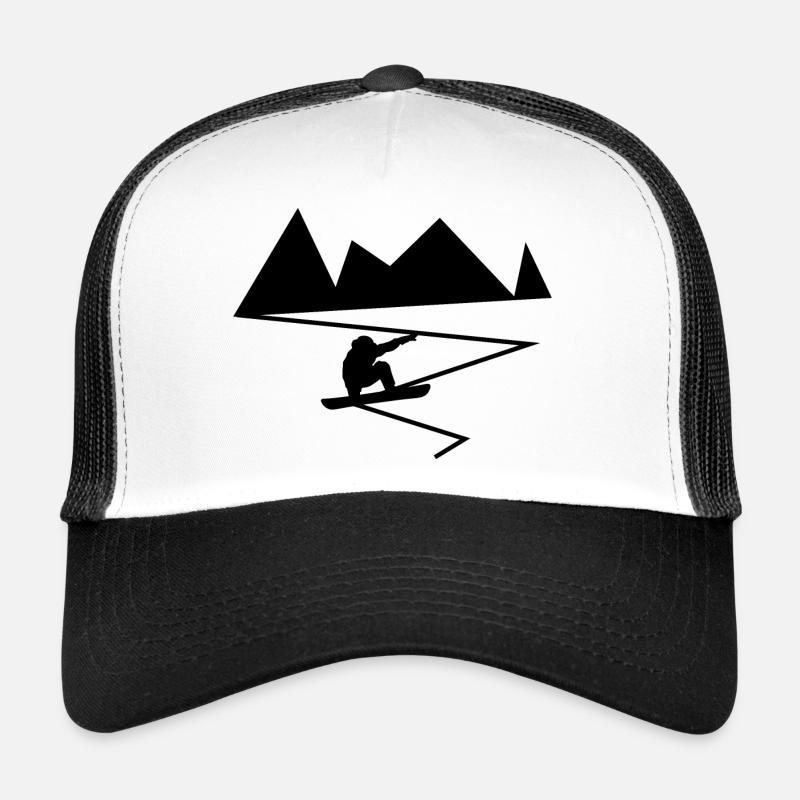 Snowboard Snowboarder - Trucker Cap - Weiß/Schwarz