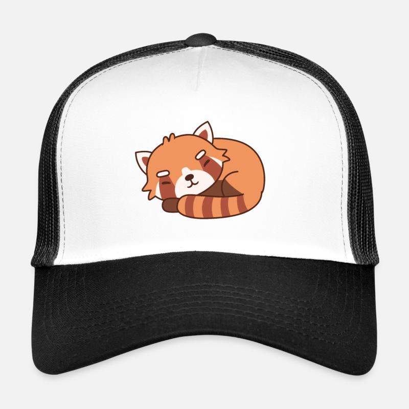 Süßes schlafendes rotes Panda-Doodle - Trucker Cap - Weiß/Schwarz