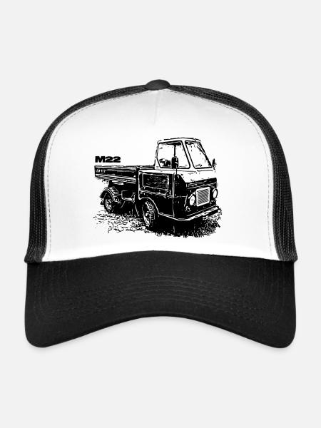 Multivoiture M22 - Casquette trucker  - blanc/noir - Devant