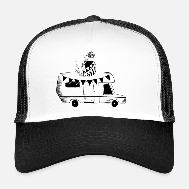 Urlaubsliebe Camper- Pärchen - Trucker Cap - Weiß/Schwarz