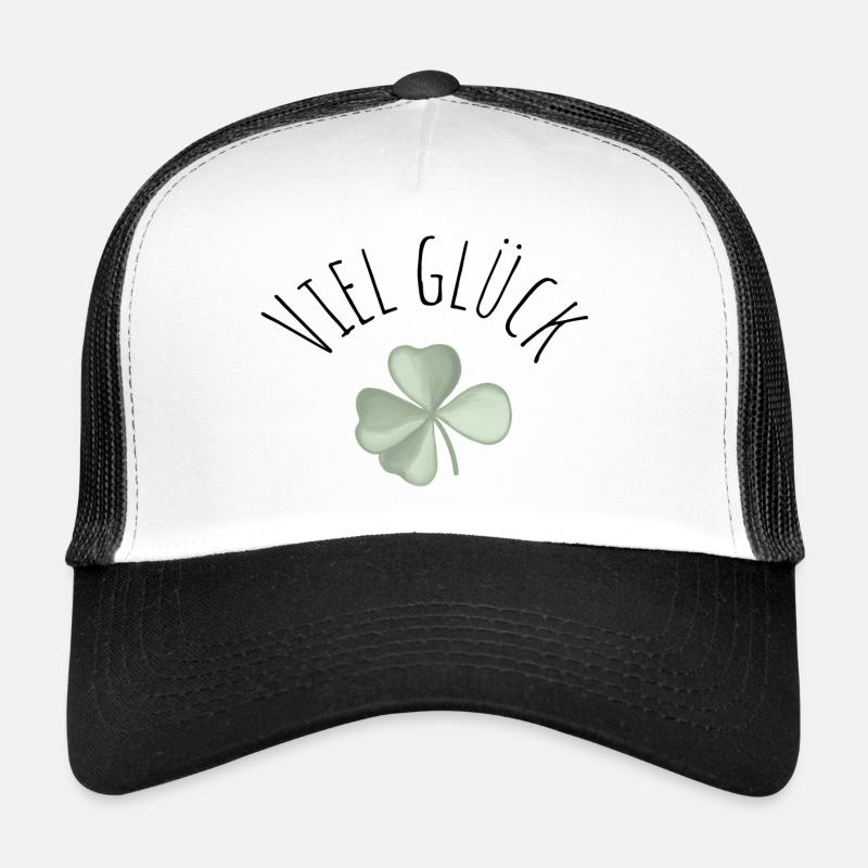 Viel Glück Glueck Kleeblatt - Trucker Cap - Weiß/Schwarz
