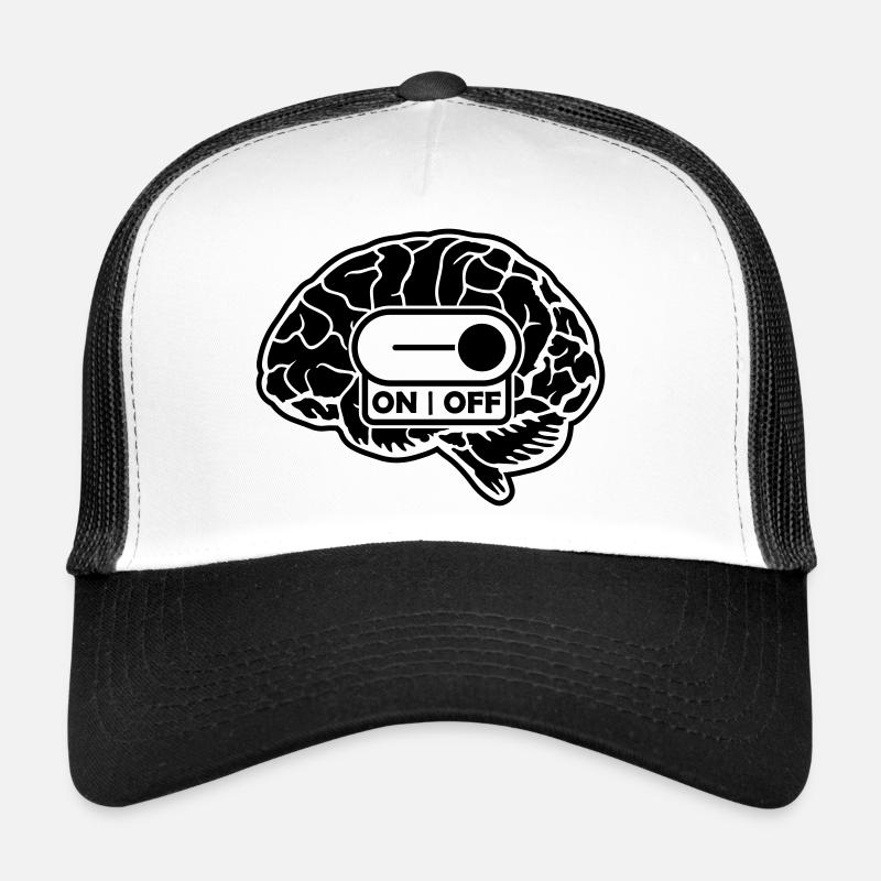Sur le cerveau - Casquette trucker - blanc/noir
