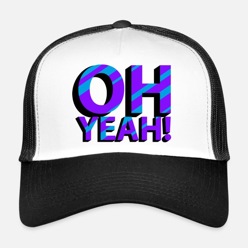 OH YEAH! - Trucker Cap - Weiß/Schwarz