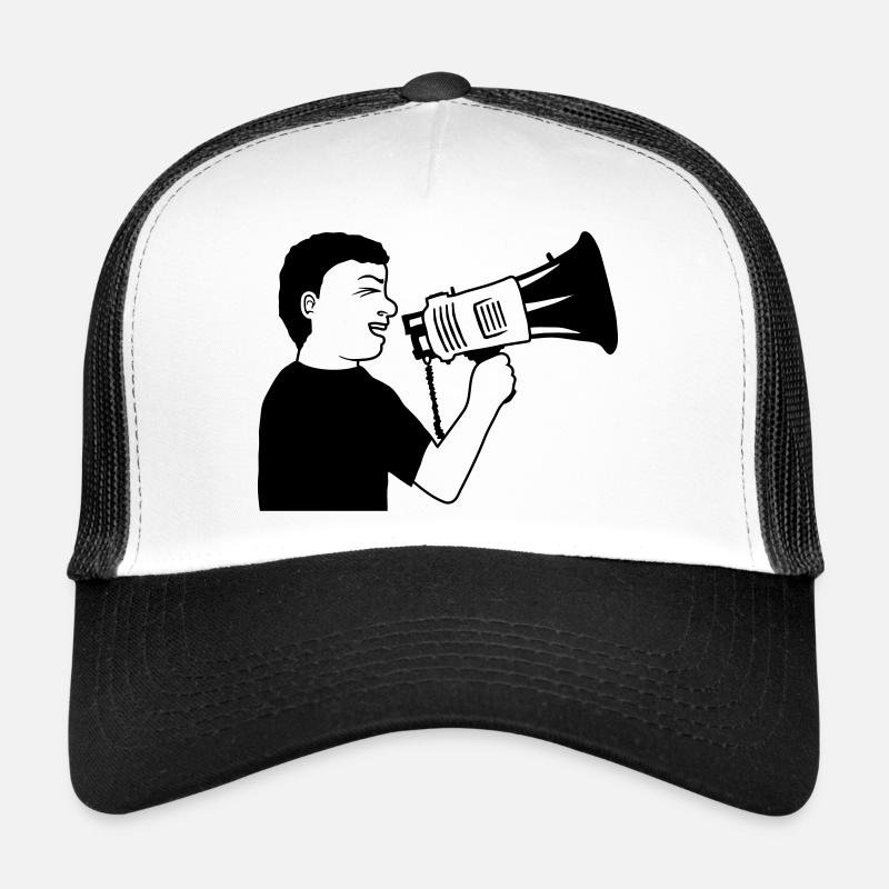Mégaphone de démonstration en colère Casquette trucker 
