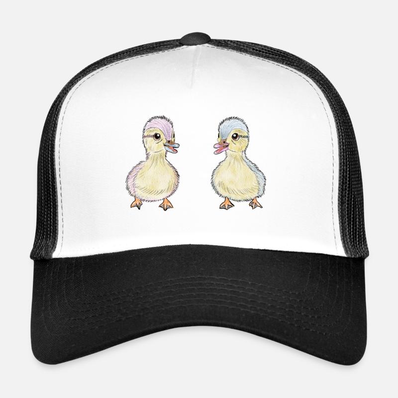 Deux petits canards - Casquette trucker  - blanc/noir