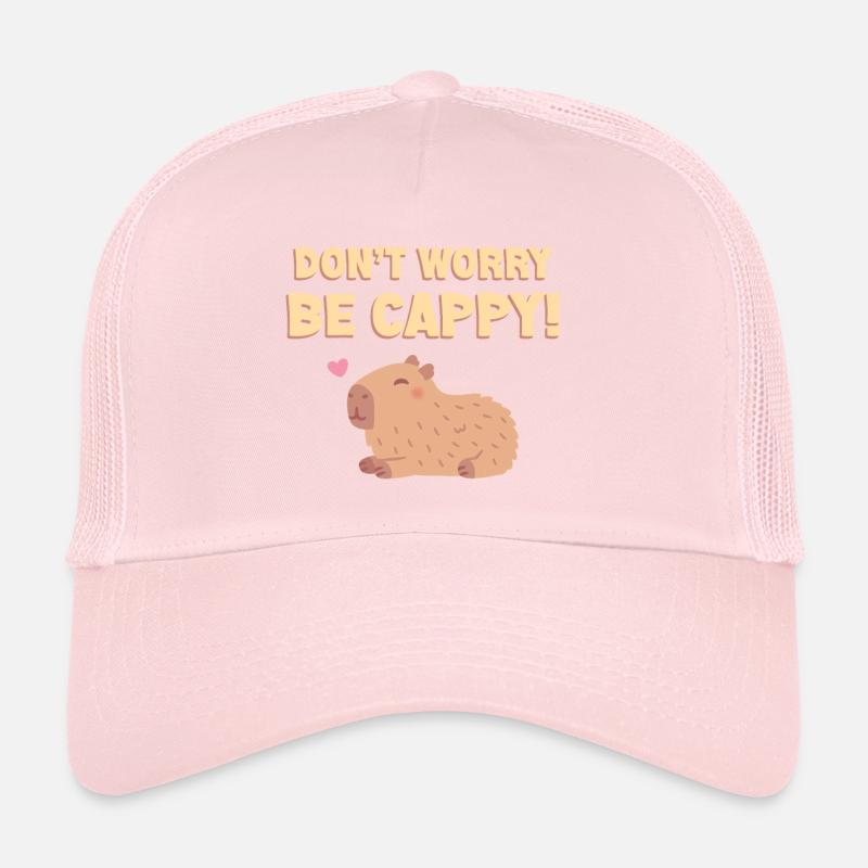 Happy Capybara, Dont Worry Be Cappy Funny Trucker Cap
