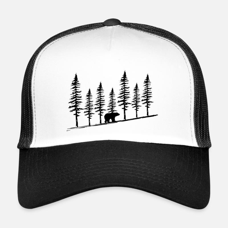 Landscapes Bear Tree line Trucker Cap