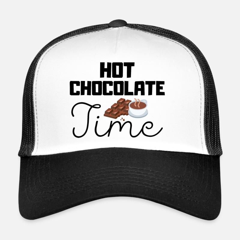 Cute winter quotes - hot chocolate time Trucker Cap