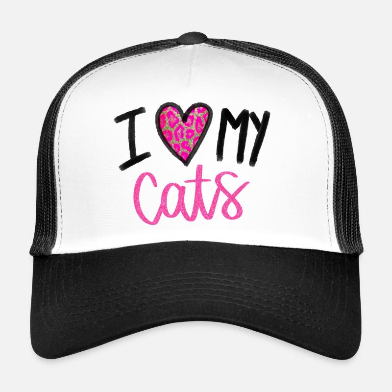 I love my Cats, really - Trucker Cap - Weiß/Schwarz