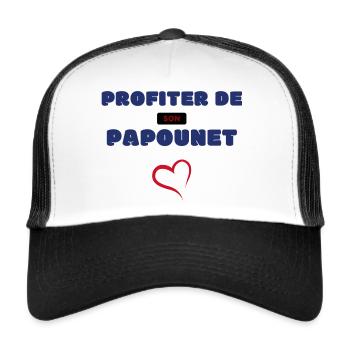 T-SHIRT PAPA DE L'ANNEE - PROFITER DE SON PAPOUNET - Casquette trucker  - blanc/noir - Devant