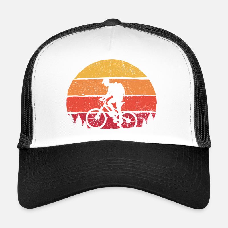 Zwillingsradfahrer Sonnenuntergangs-Silhouette Trucker Cap