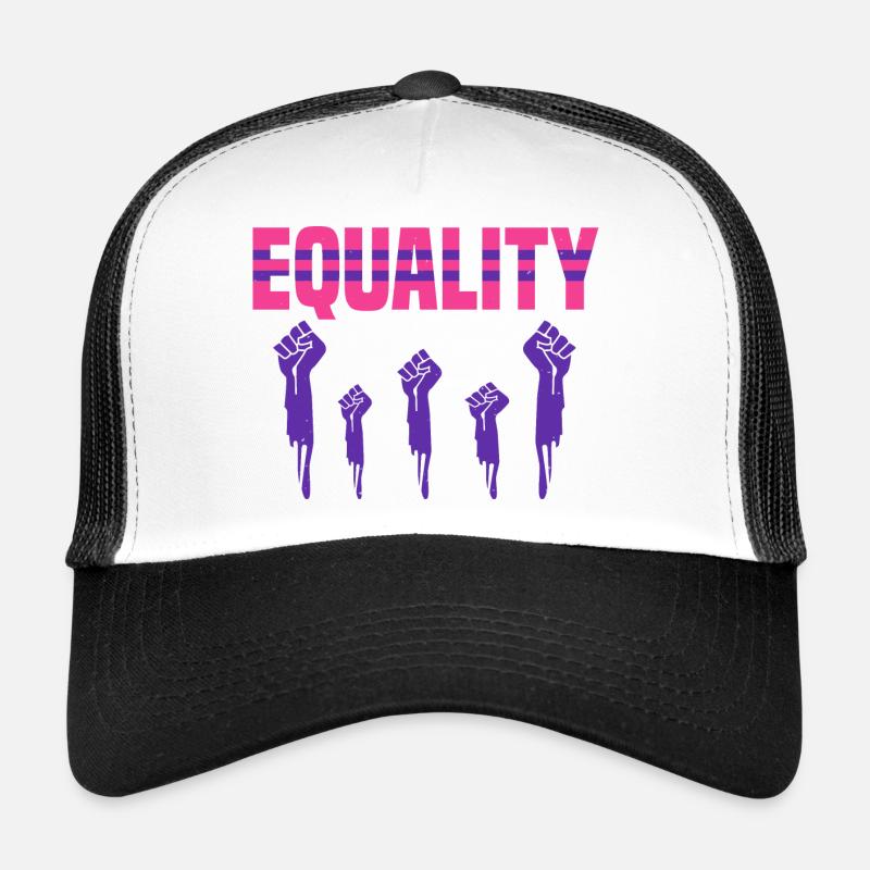 ÉGALITÉ - Casquette trucker  - blanc/noir