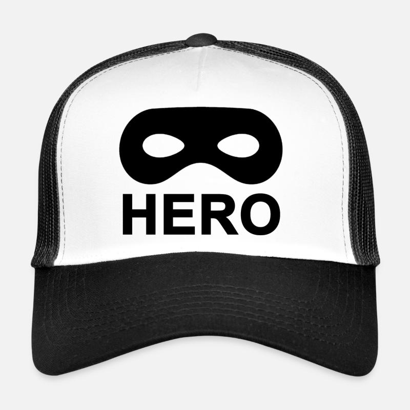 Black Hero Mask. - Trucker Cap - white/black