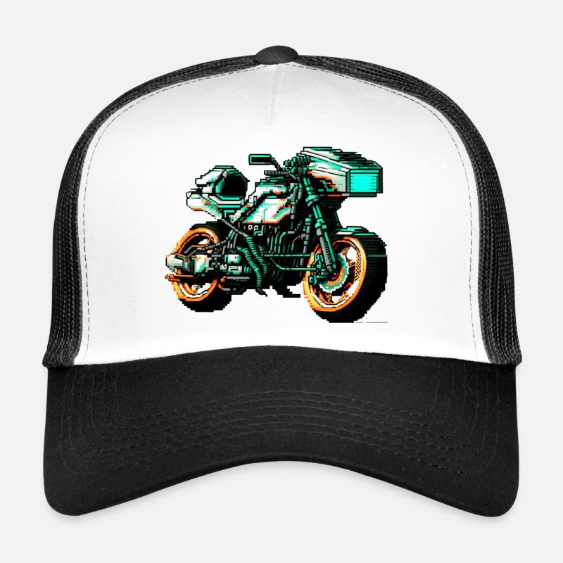 Moto de machine de course dans de superbes graphismes 8 bits Casquette trucker 