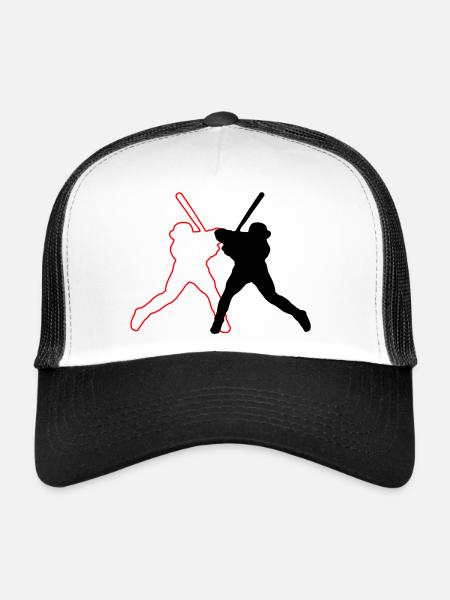 Conception de baseball 02 - Casquette trucker  - blanc/noir - Devant