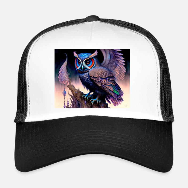 Owl - Trucker Cap - white/black
