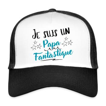 Je suis un papa fantastique cadeau papa - Casquette trucker  - blanc/noir - Devant