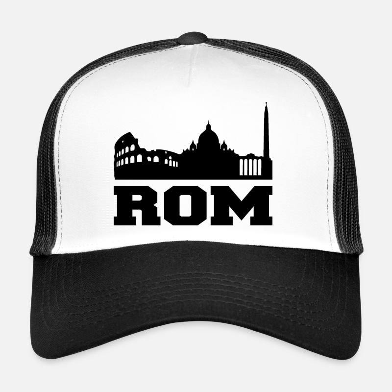 Rom Design/ Stadt Design - Trucker Cap - Weiß/Schwarz
