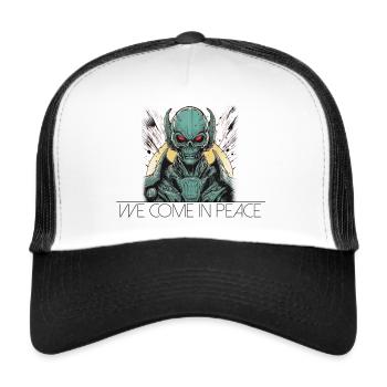 We Come in Peace Alien Commander - Trucker Cap - white/black - Front