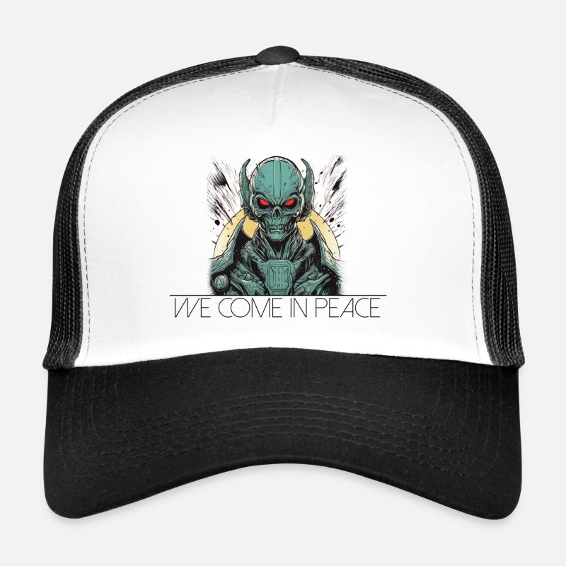 Nous venons en paix Commandant Alien - Casquette trucker - blanc/noir
