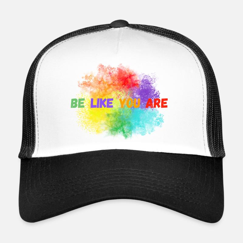 Bunte Farbexplosion mit Inspirational Text - Trucker Cap - Weiß/Schwarz