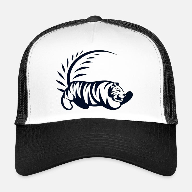 Minimalist Tiger in Geometric Shape Trucker Cap