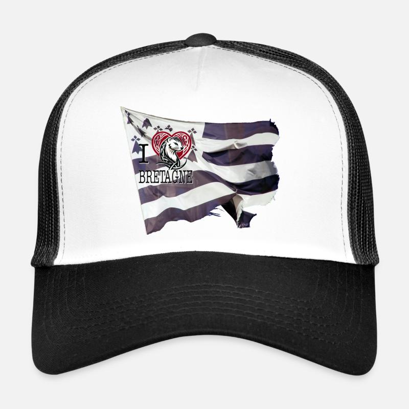 Drapeau i love bretagne hermine tribale RoiD Casquette trucker 