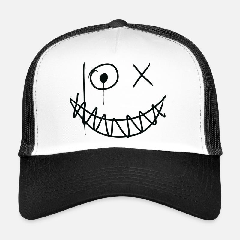 Hahaha grinsekatze - Trucker Cap - Weiß/Schwarz
