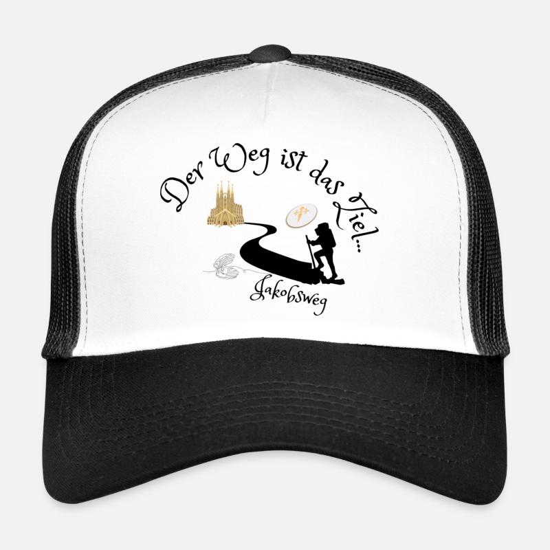 Jakobsweg - Der Weg ist das Ziel - Trucker Cap - Weiß/Schwarz