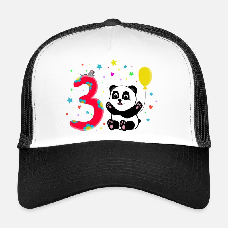 Third Birthday 3rd Year Old Panda Cute Gift Trucker Cap