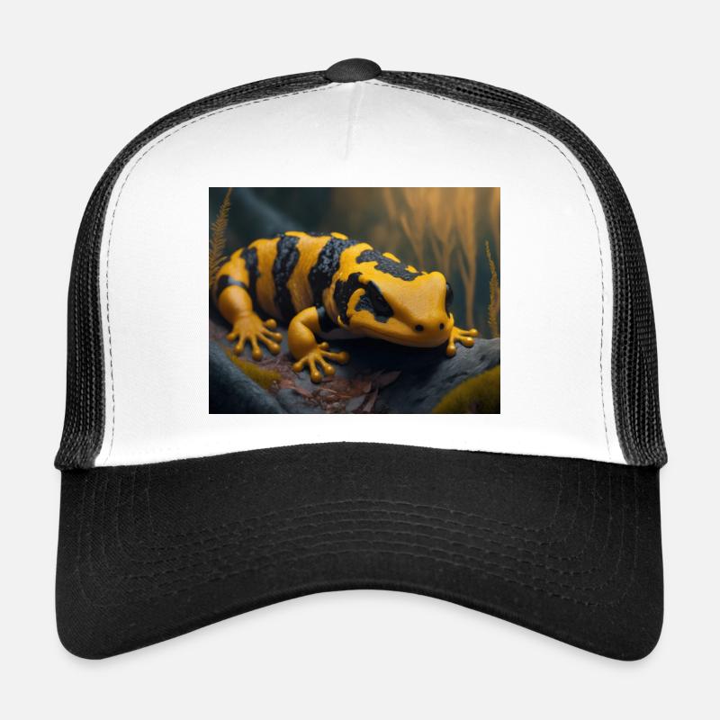 Cute animals doing hibernation – fire salamander Trucker Cap