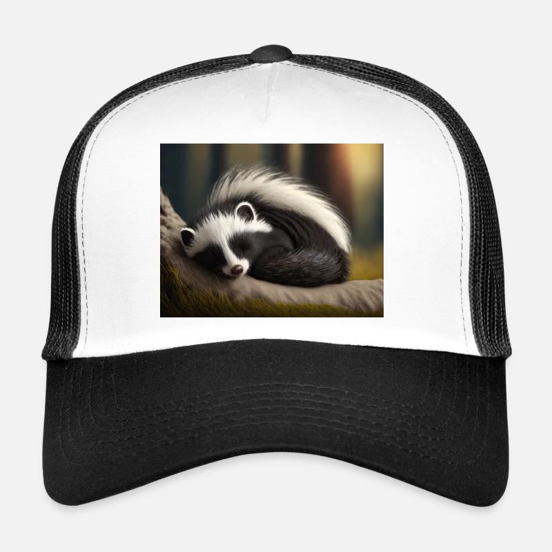 Cute animals doing hibernation – raccoon Trucker Cap