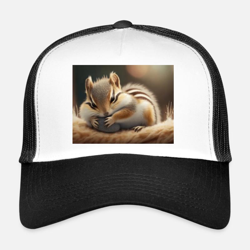 Cute animals doing hibernation – chipmunk Trucker Cap