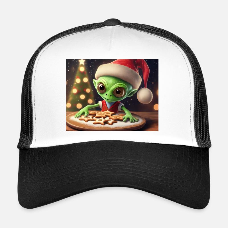 extraterrestre portant un pull de Noël laid Casquette trucker 