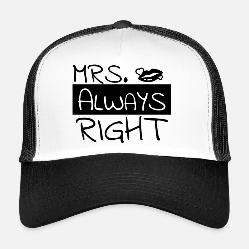 Partner Design "Mrs. Always Right" - Trucker Cap - white/black