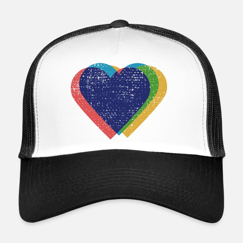 Hearts Colorful Risograph Trucker Cap