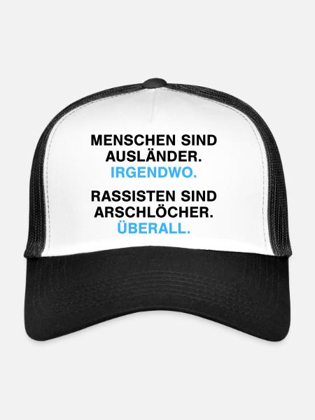 Les gens sont des étrangers - Casquette trucker  - blanc/noir - Devant