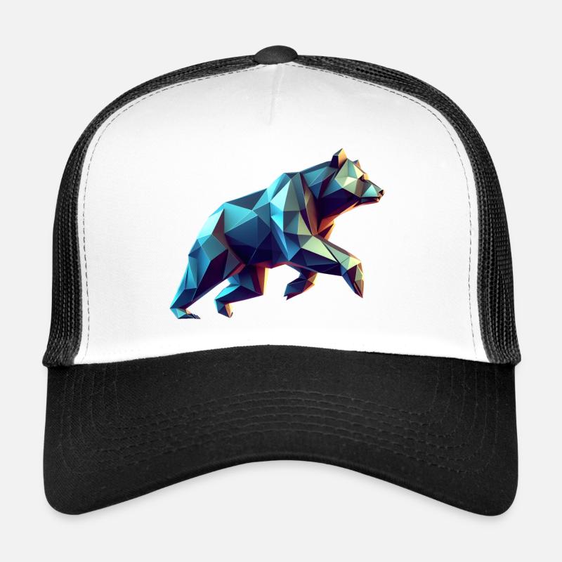 3D Geometric Origami Bear Trucker Cap