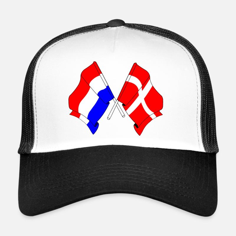 Drapeau des Pays-Bas et drapeau du Danemark Casquette trucker 