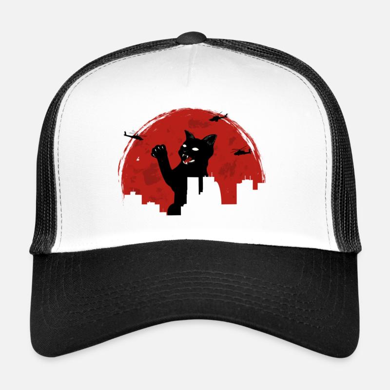 Monsterkatze - Trucker Cap - Weiß/Schwarz