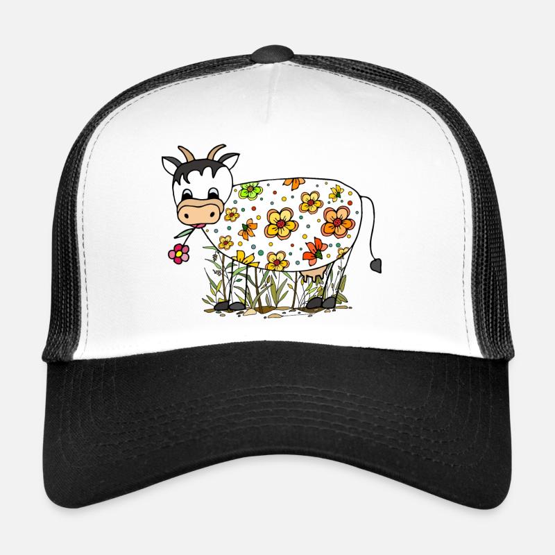 Vache - Casquette trucker  - blanc/noir