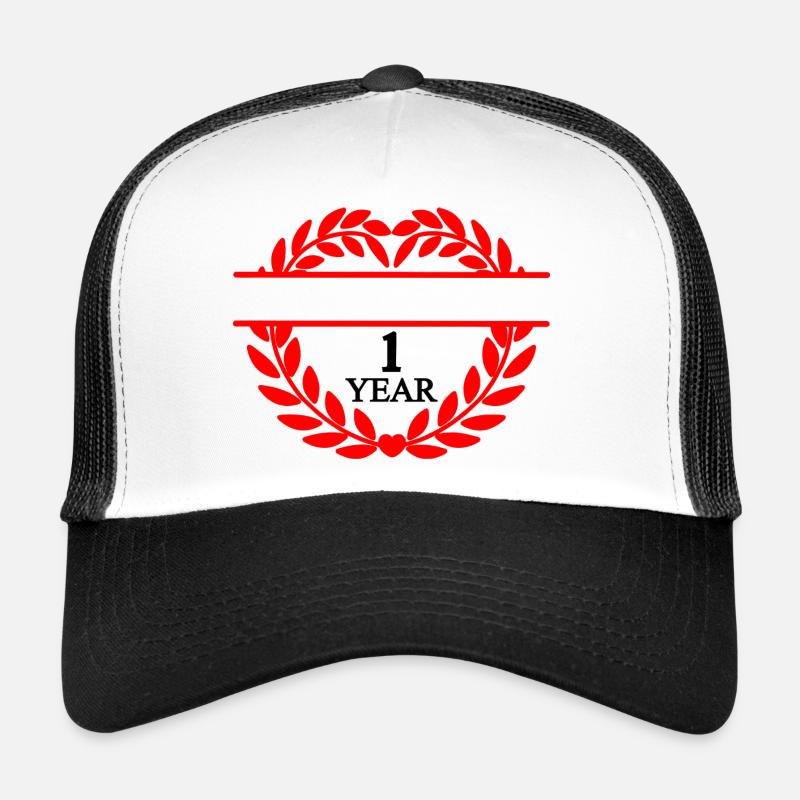Bannière nominative une année, couronne de laurier en forme de cœur Casquette trucker 